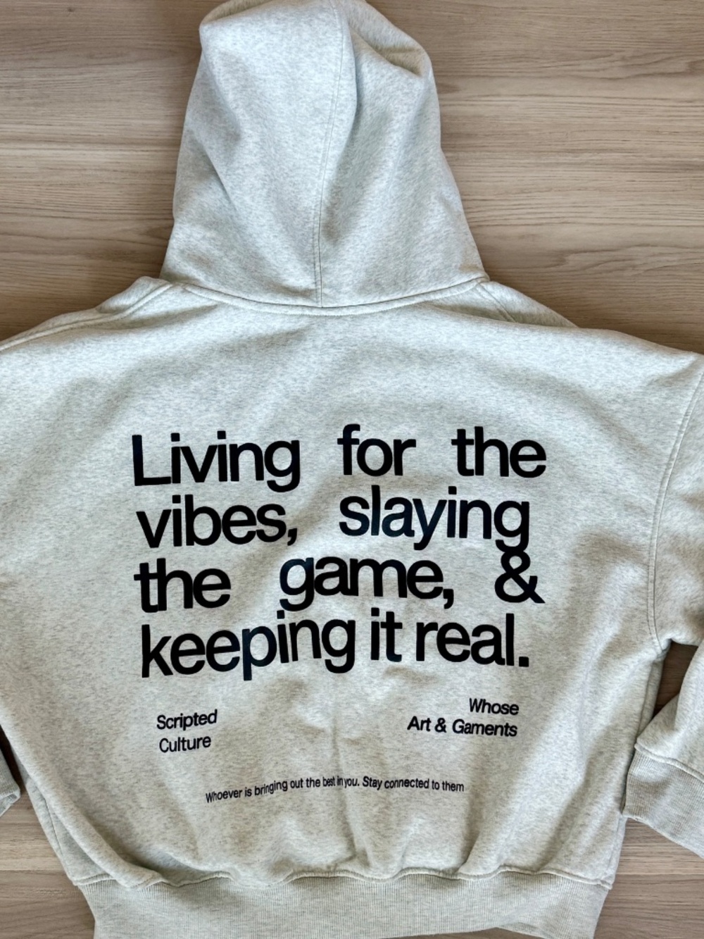 Whose Studio Y2K Graphic Zip Up Hoodie Heather Gray Cropped Boxy Sherpa Lined L - Picture 6 of 8
